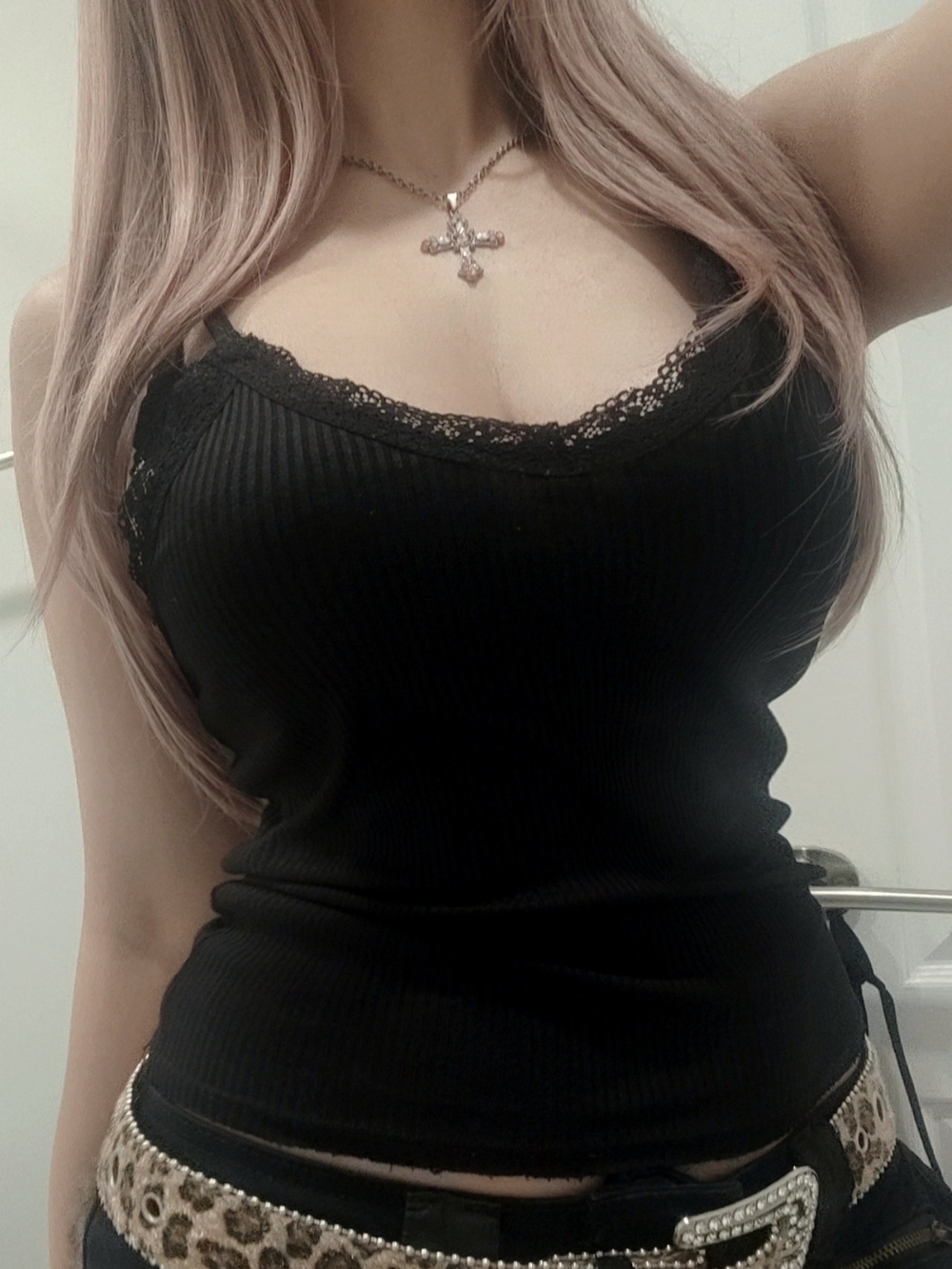 Black Camisole Lace Tank Top